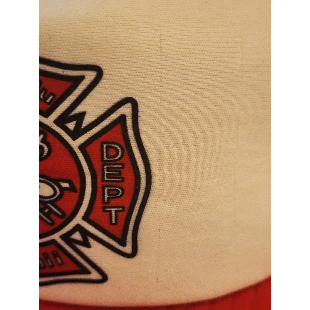 Vtg Honolulu Hawaii Fire‎ Department Snapback Trucker Hat Cap Red 90s